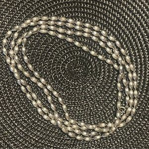 Vintage original Charleston silver rice bead necklace.